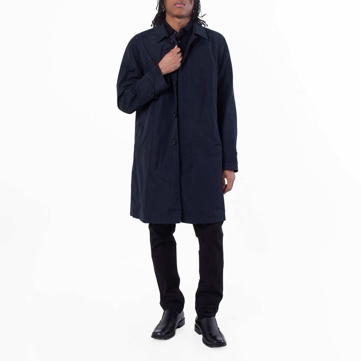 Burberry Navy Hampstead Trench Coat, Brand Size 44 ( US Size 34