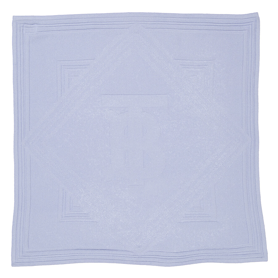 Burberry Newborn Tb Diamond Monogram Motif Cashmere Baby Blanket In Blue