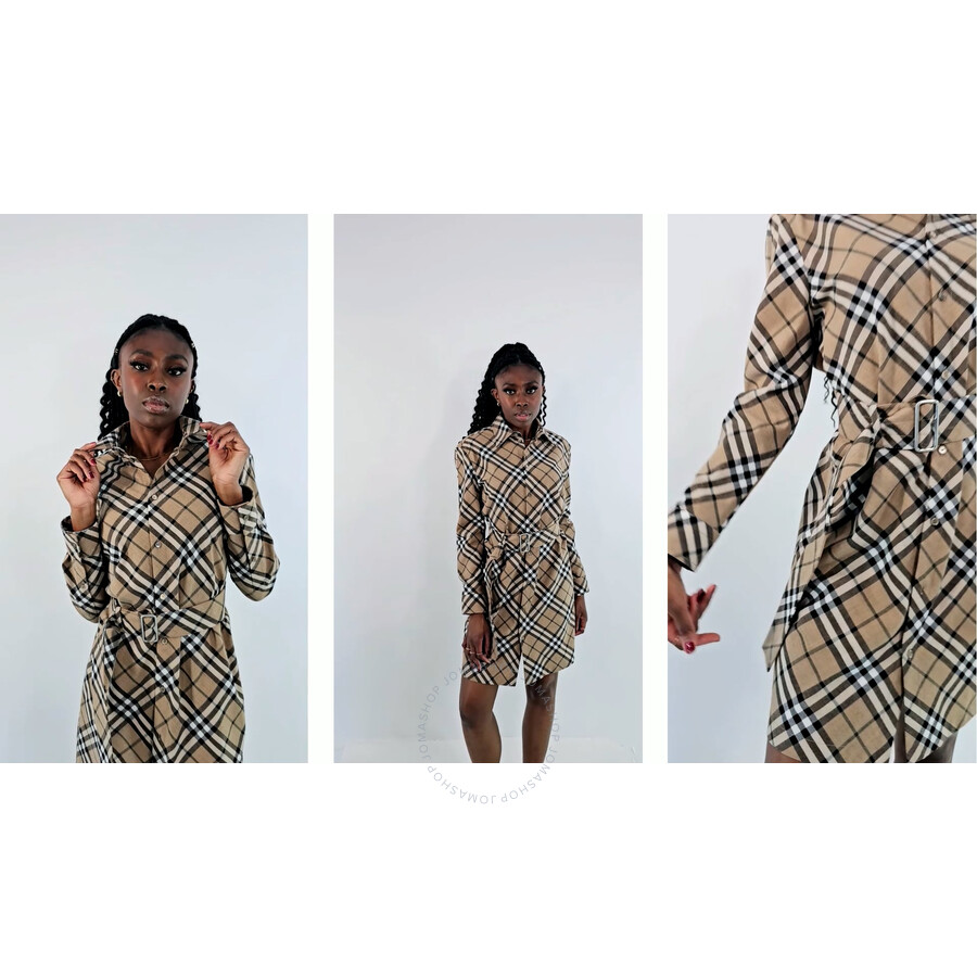 Burberry Nova Checked Shirt Dress, Brand Size 8 (US Size 6