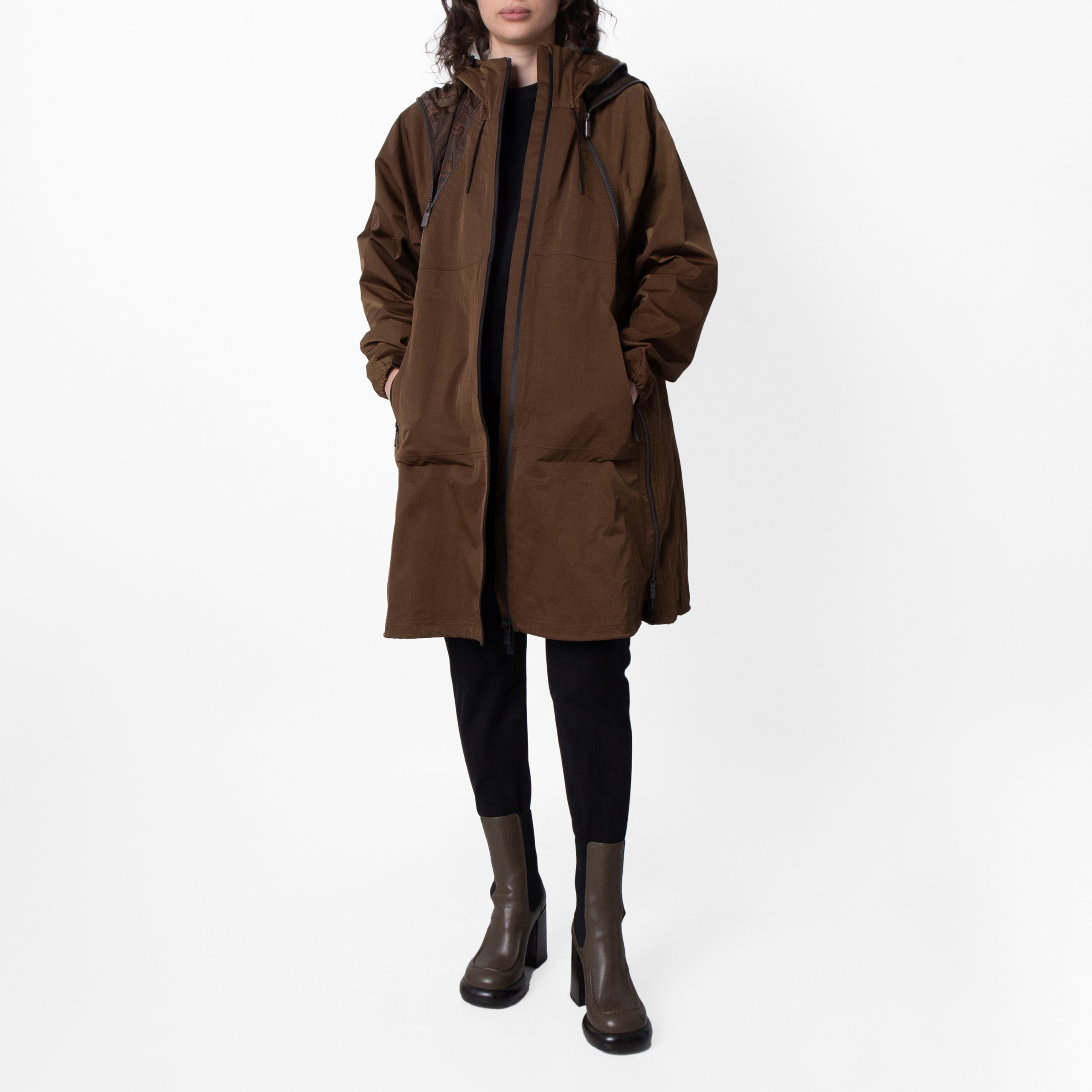 Burberry Nylon Cotton Hooded Parka, Size XX-Small 8098727