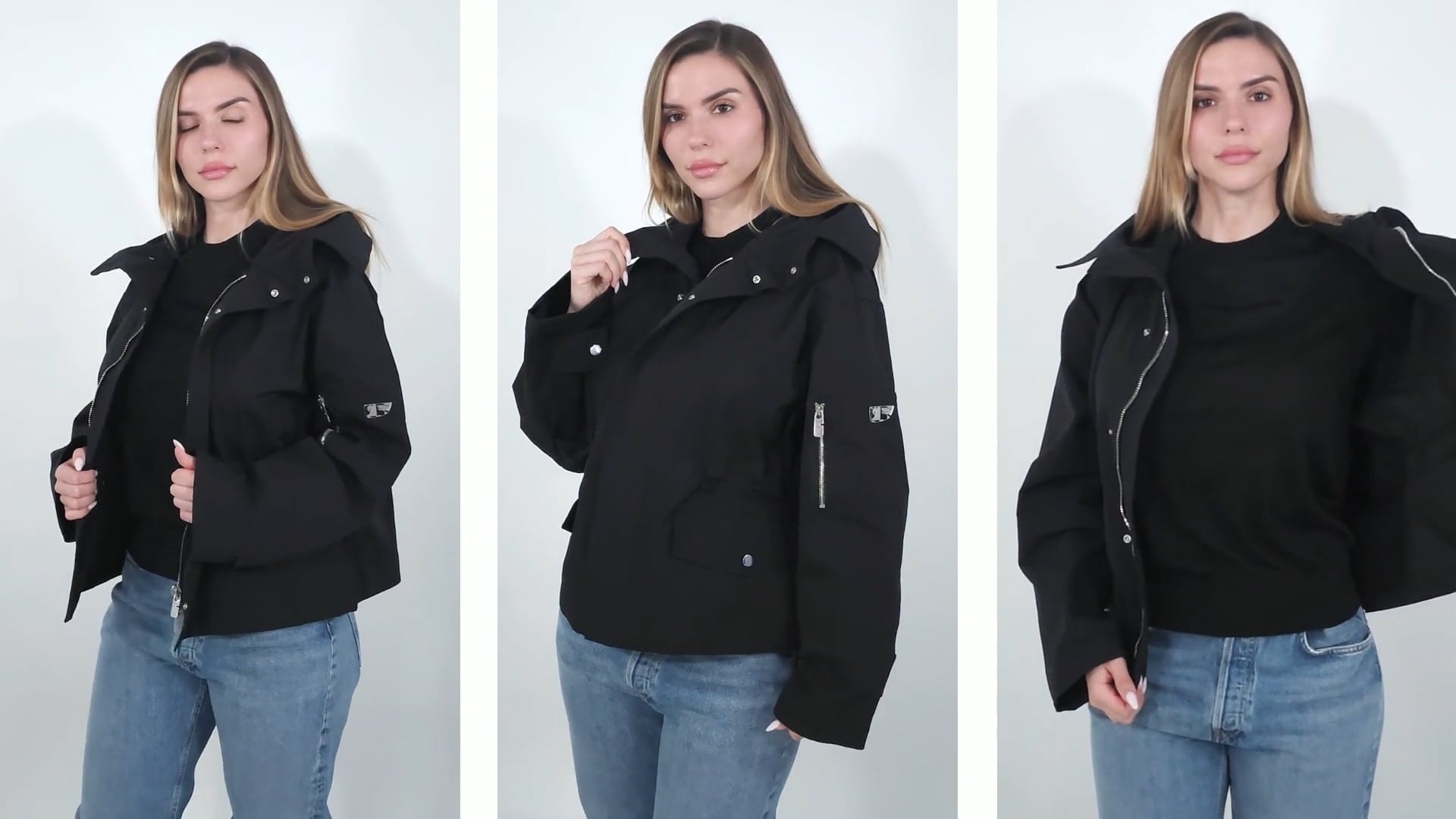 Burberry Nylon Cotton Short Hooded Parka, Size X-Small 8095493