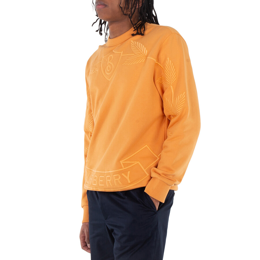 Burberry Embroidered Oak Leaf Crest Cotton Sweatshirt In Orange