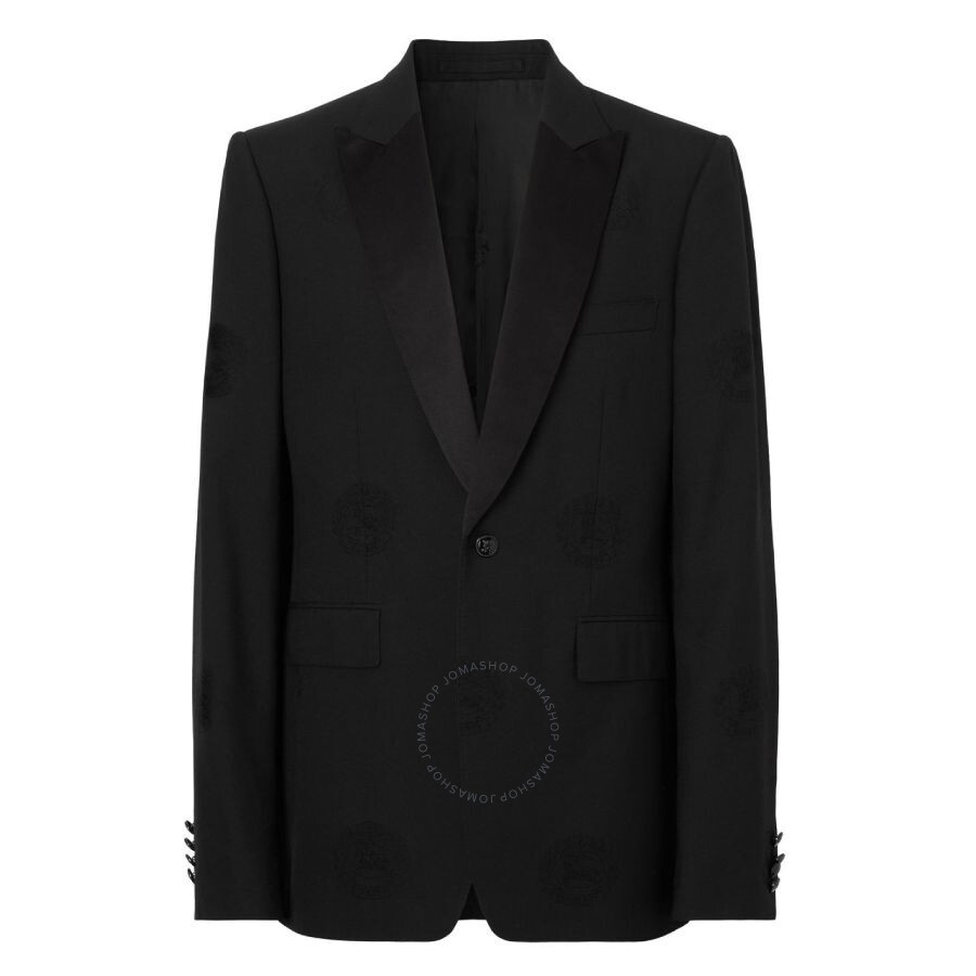 Burberry Oak Leaf Crest Jacquard Tuxedo Jacket In Black