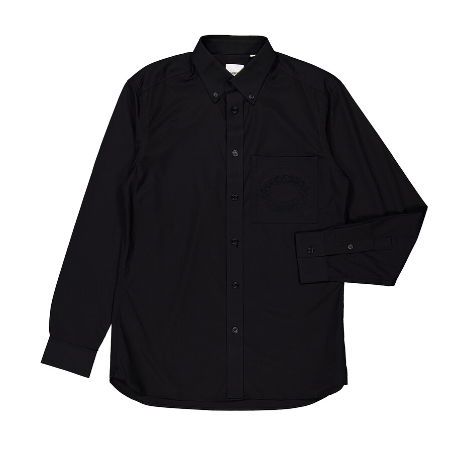 Oak Leaf Embroidered Stretch Cotton Shirt