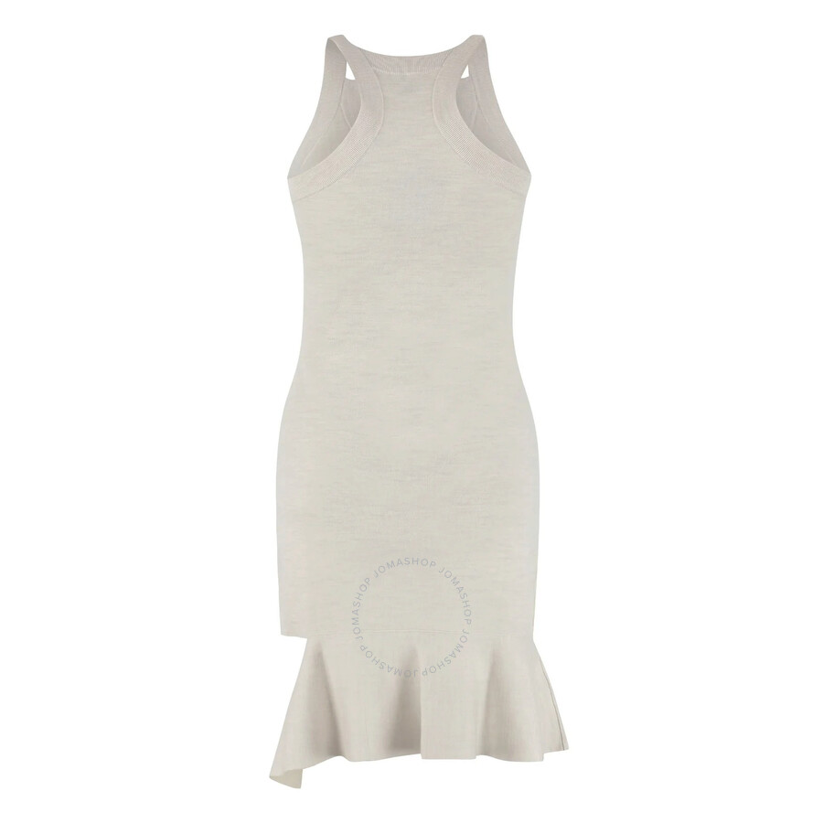 Burberry White Silk Mini Dress In Beige