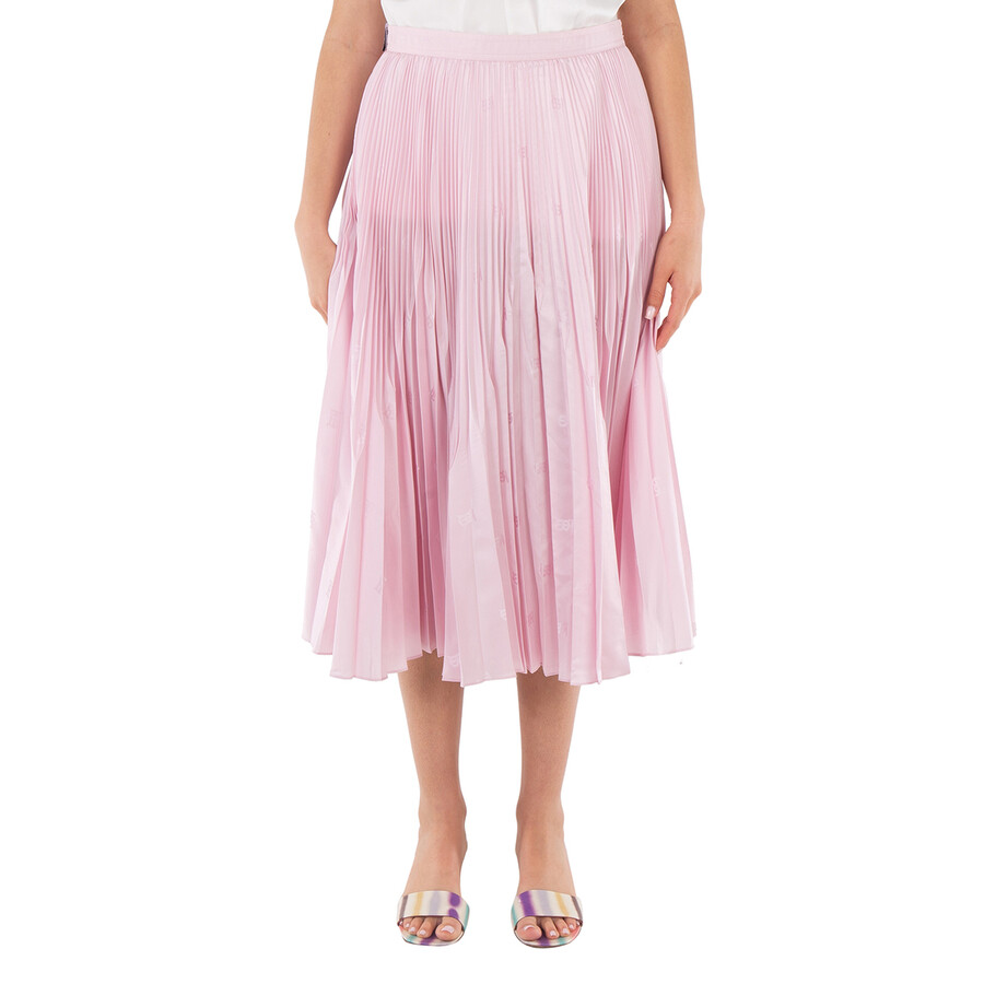 Pale Candy Pink Angelina Pleated Skirt