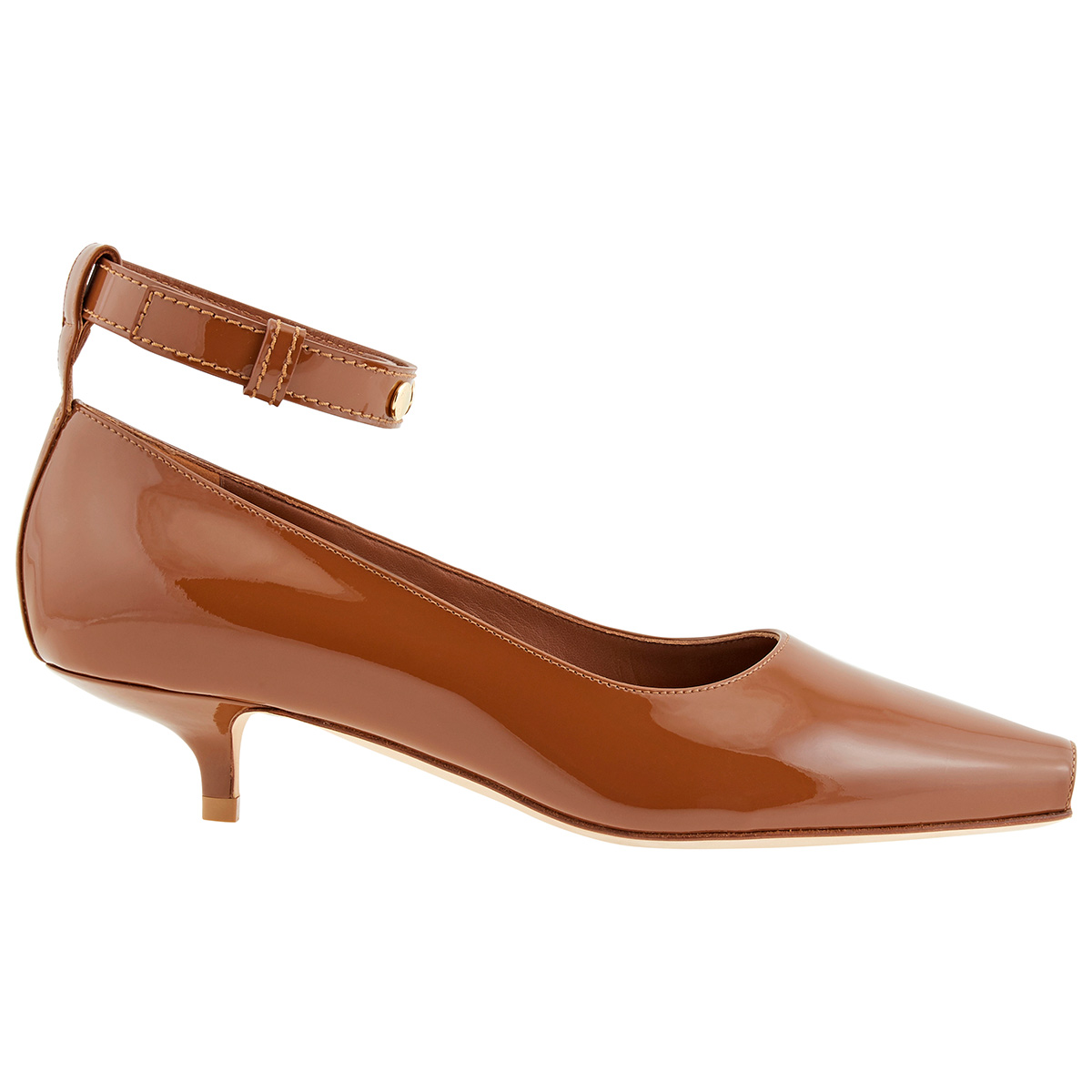 Burberry Peep-toe Kitten Heel Patent Leather Pumps, Brand Size 37.5 ...