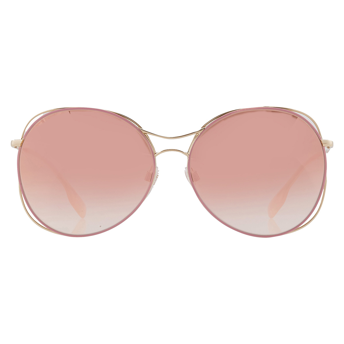 Burberry Pink Mirror Gradient Round Ladies Sunglasses BE3105 