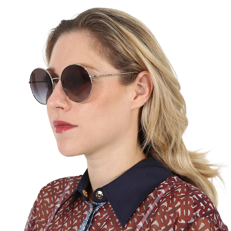 Burberry Pippa Gradient Grey Round Ladies Sunglasses Be3132 11098g 58 In Grey/red