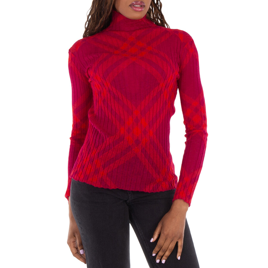 Plaid-Check Rib-Knit Jumper