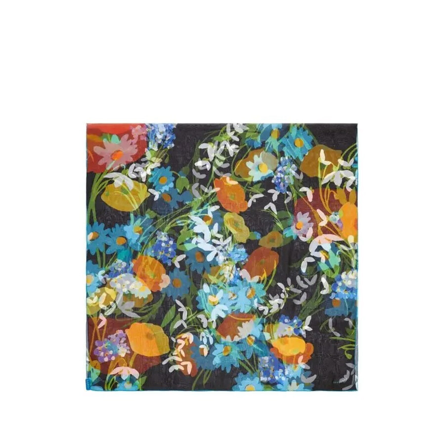 Burberry Poppy Garden Floral Print Silk Scarf