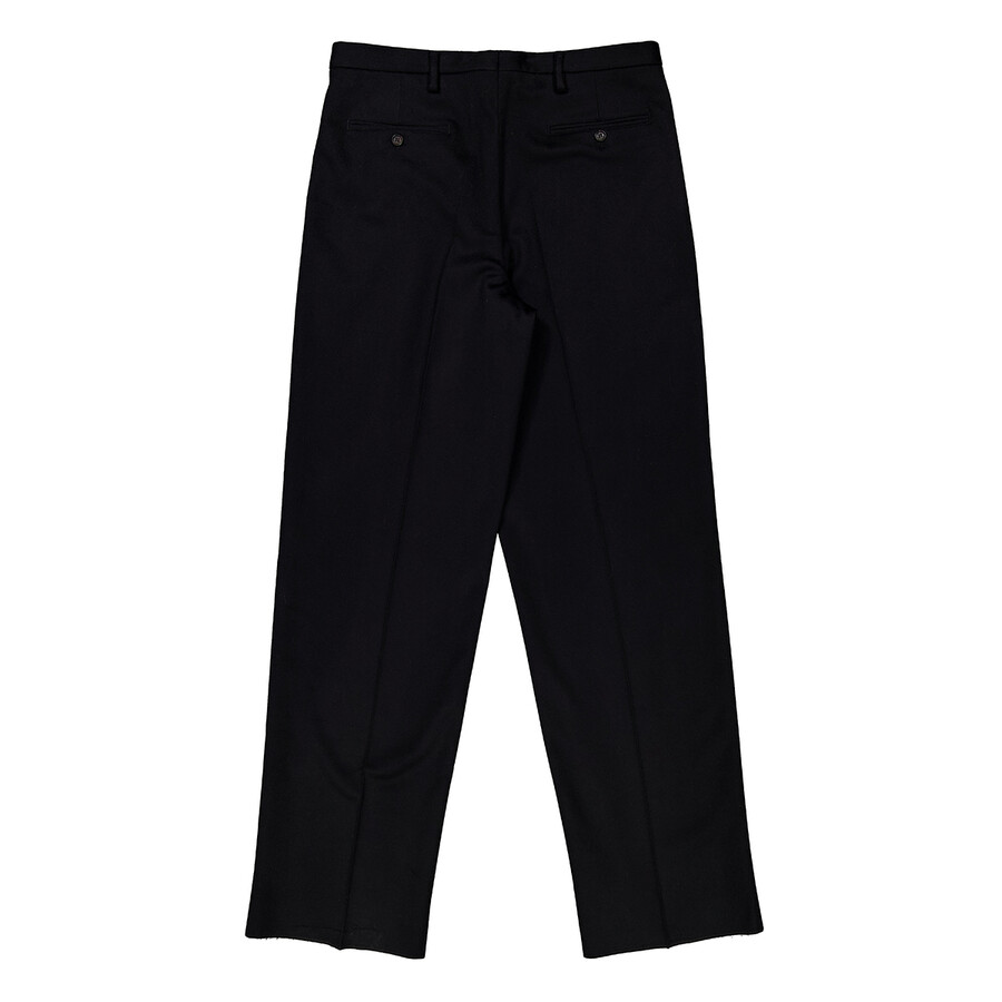 Burberry Pressed Front Wool Trousers In Blue/black