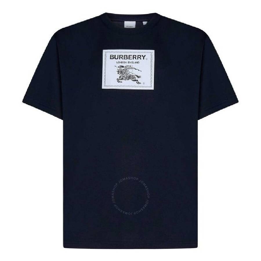 Burberry Prorsum Label Logo-patch Cotton T-shirt In Blue