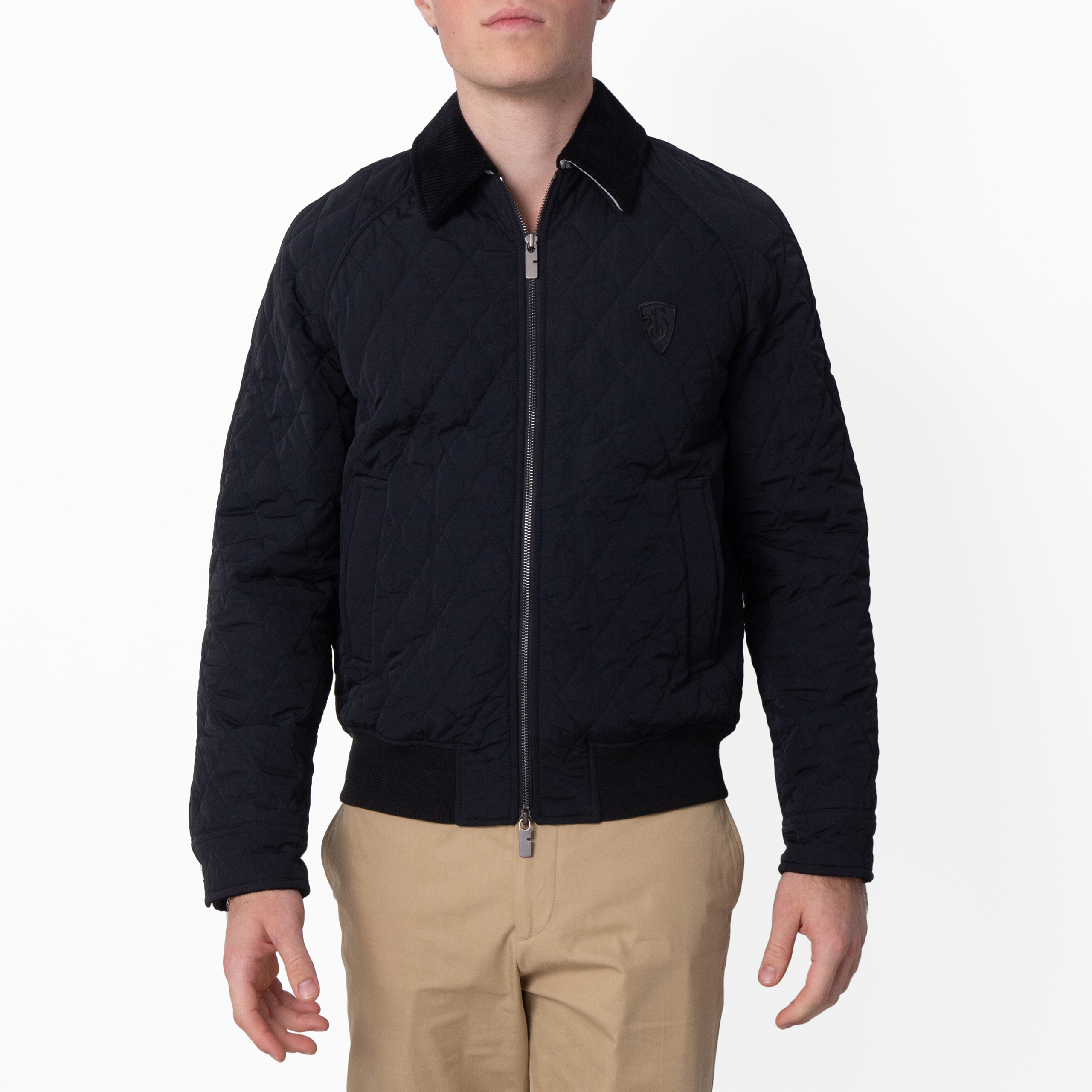 Burberry Quilted Water-Repellent Nylon Jacket, Size Medium 8096914