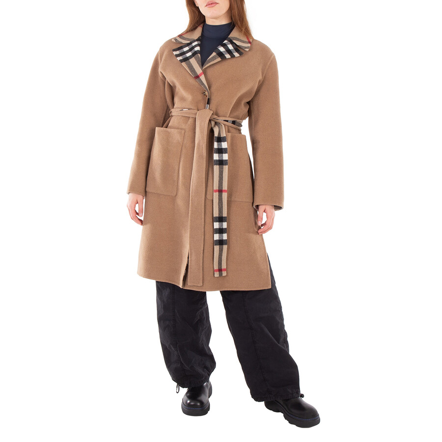 Reversible Belted Waist Wool Coat