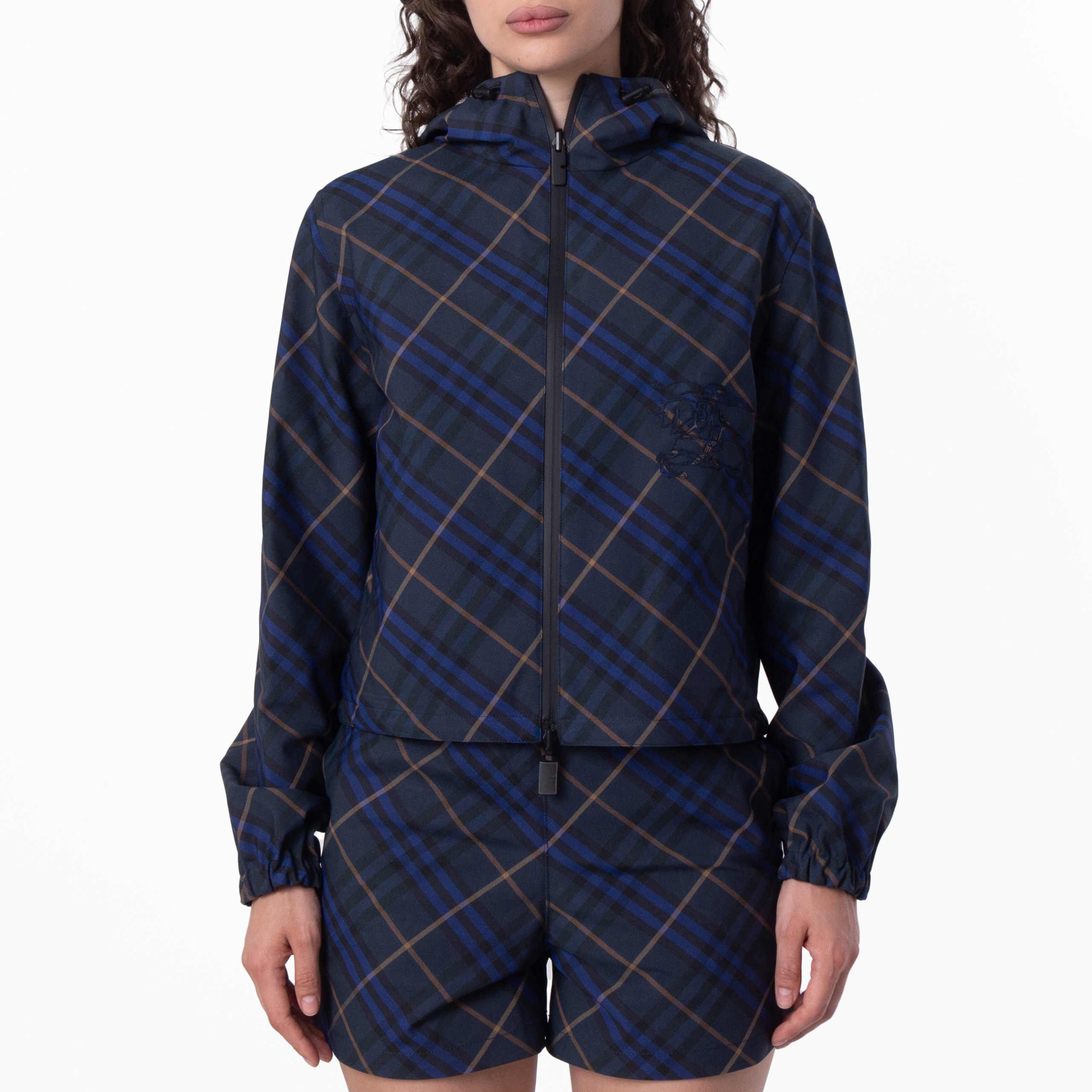Burberry Reversible Check EKD Hooded Jacket, Size XXXS 8104911