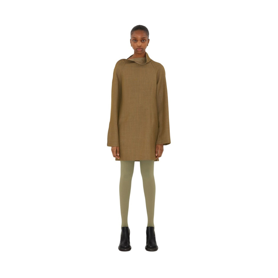 Burberry Ribbed Wool Blend Tights In Flax