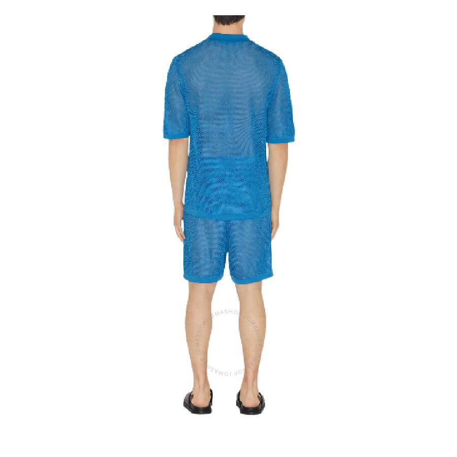 Burberry Man Shorts & Bermuda Shorts Azure Size Xl Viscose, Polyamide In Blue