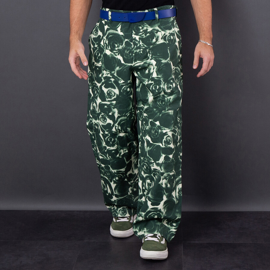 Rose Print Cotton Trousers
