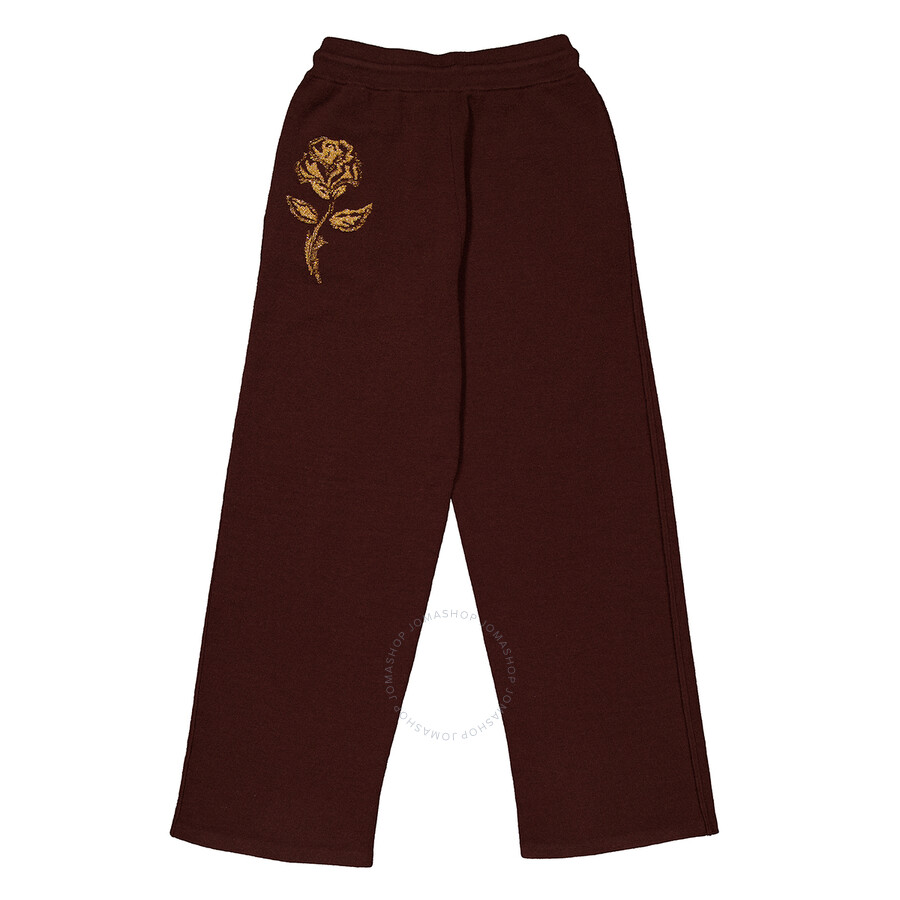 Burberry Rose Print Wool Track Pants