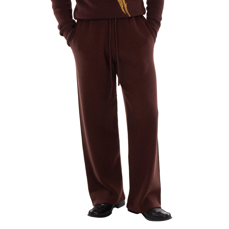 Rose Print Wool Track Pants