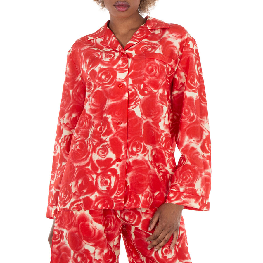 Rose Silk Poplin Shirt, Brand Size 8 ( US Size 6 )