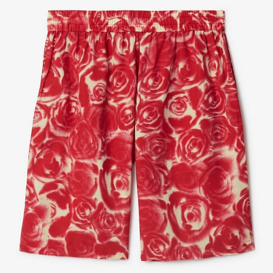 Burberry Rose Viscose Shorts In Multi