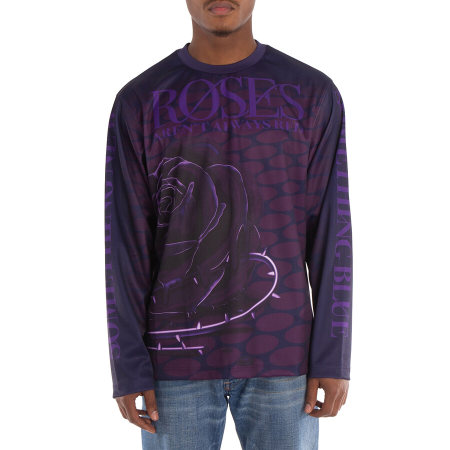 Rose-Print Long-Sleeve Jumper