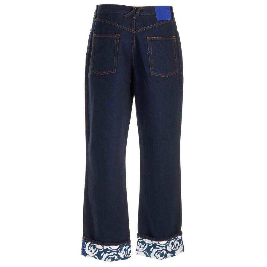 Burberry Rose-print Straight-leg Jeans In Black