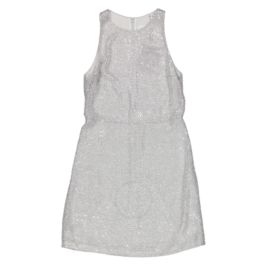 Burberry Sequinned Embellished Mini Dress In Silver Tone