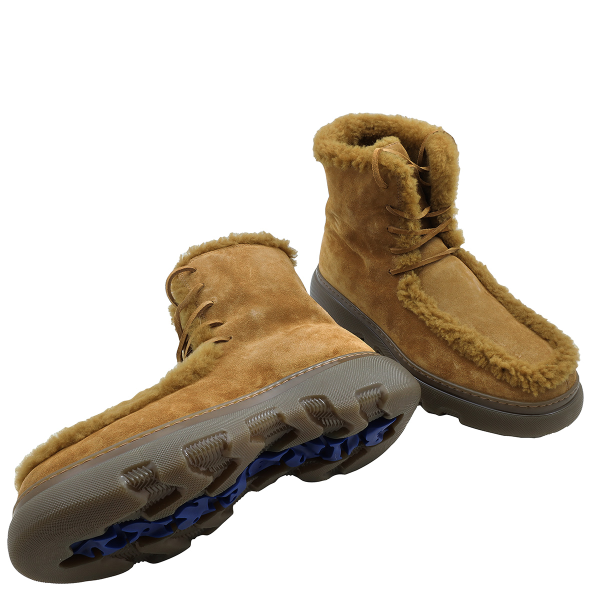 Burberry Creeper Shearling Boots Yellow Mens Burberry Shearling Embellished Suede Creeper Boot Yellow  main image 2