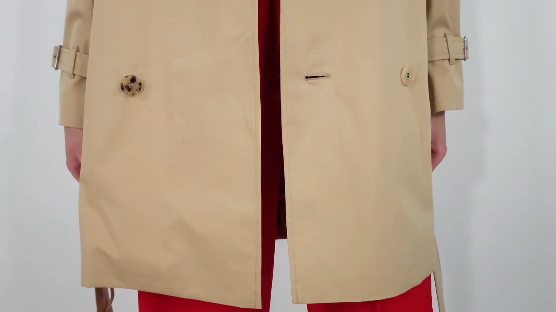 Burberry Short Gabardine Belted Trench Coat, Brand Size 8 ( US