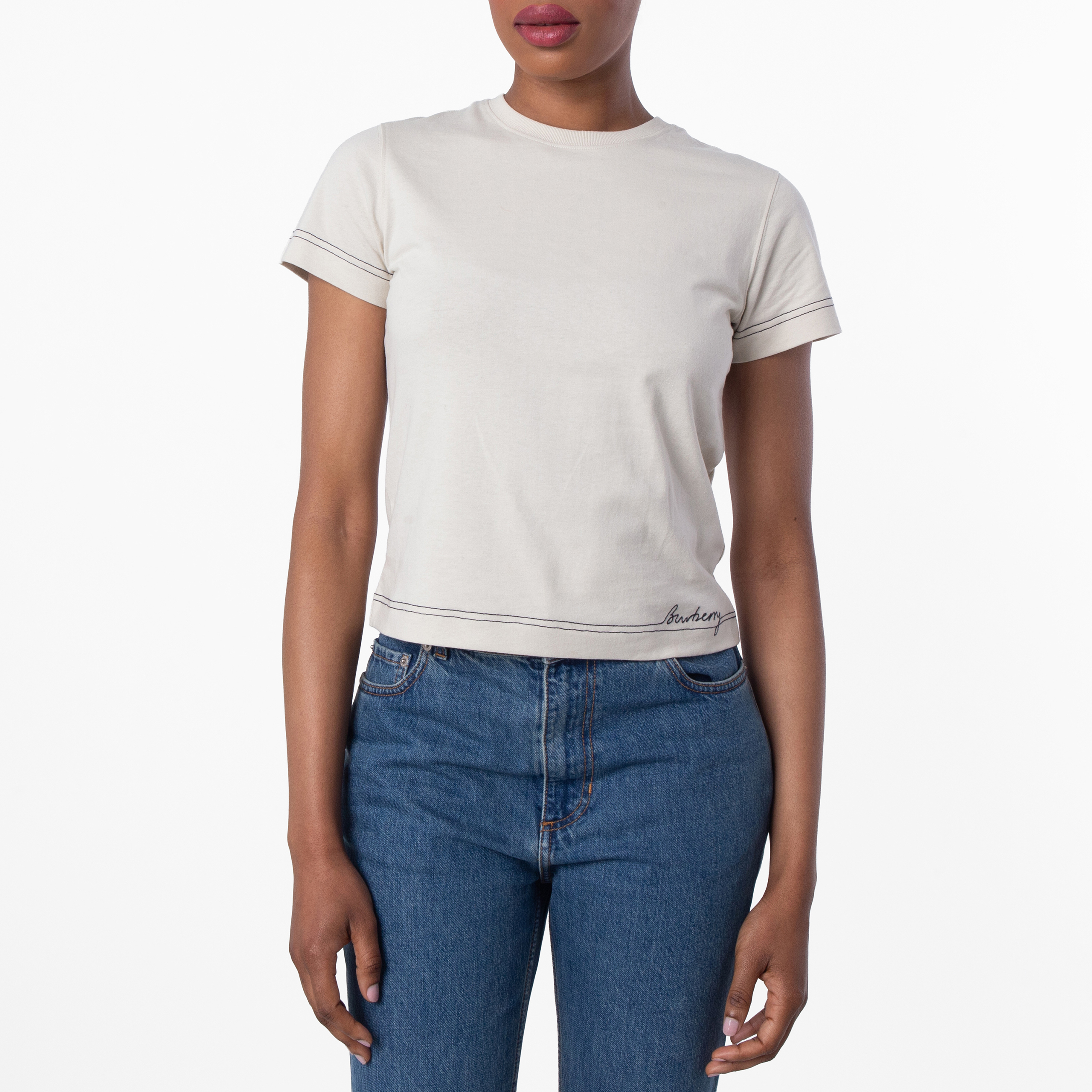 Burberry Short Sleeve Cotton T-Shirt, Size X-Small 8094283