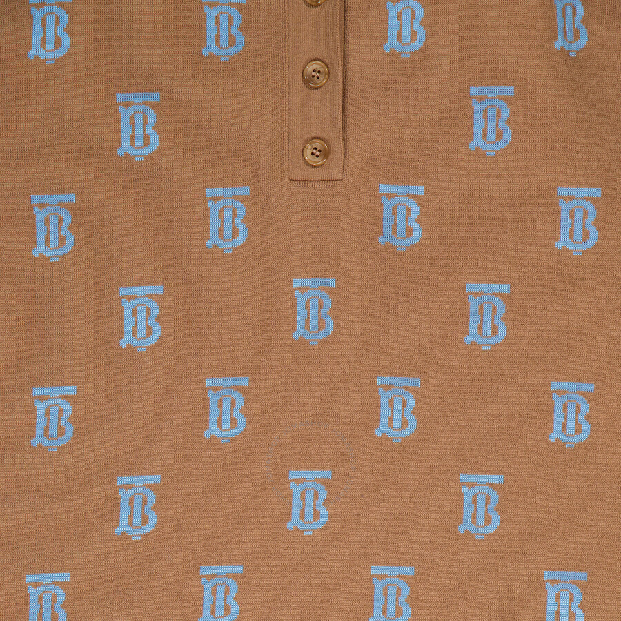 Burberry Shyla Monogram Knitted Polo Shirt In Yellow