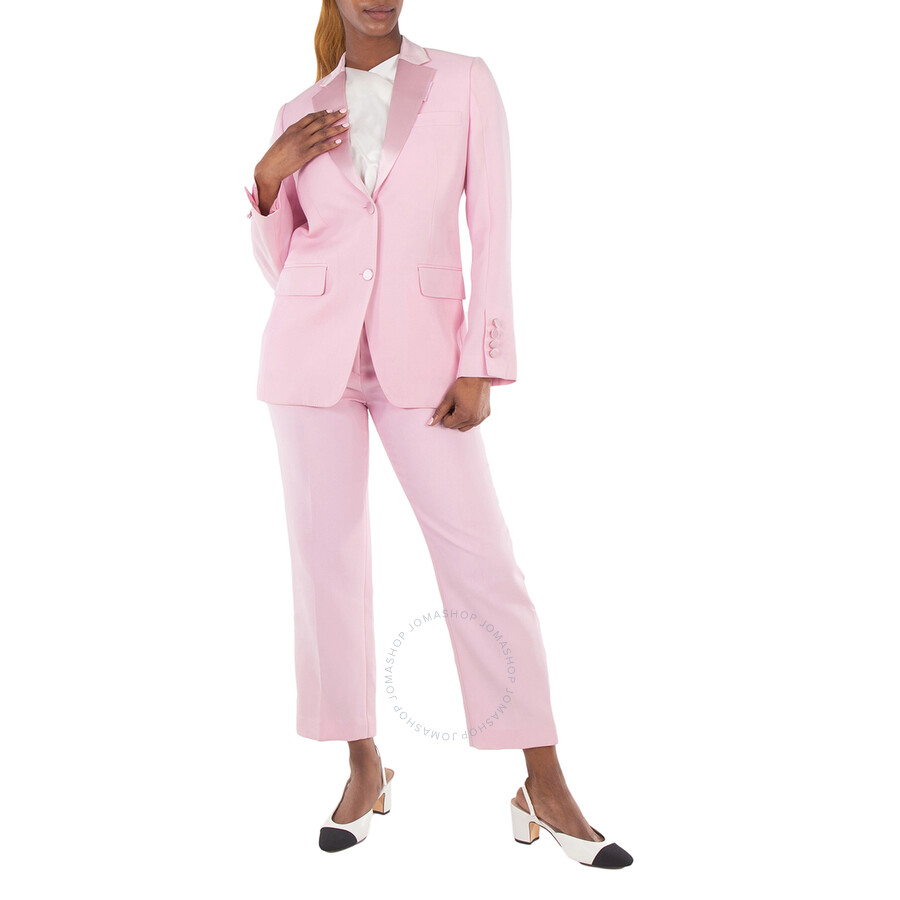 Burberry Sidon Tailored Blazer Jacket In Pink/purple