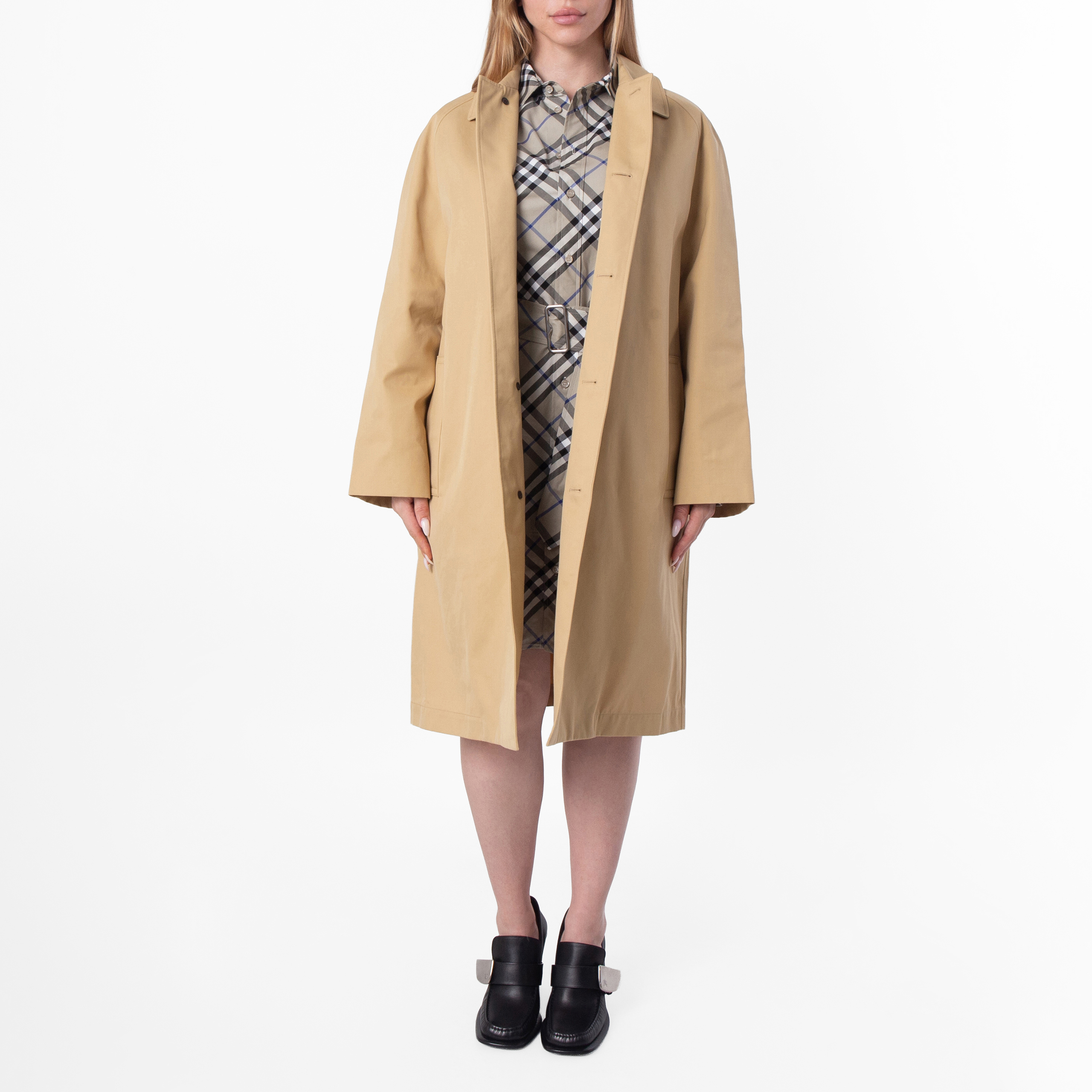 Burberry Single-Breasted Straight Hem Wool Coat, Brand Size 8 ( US
