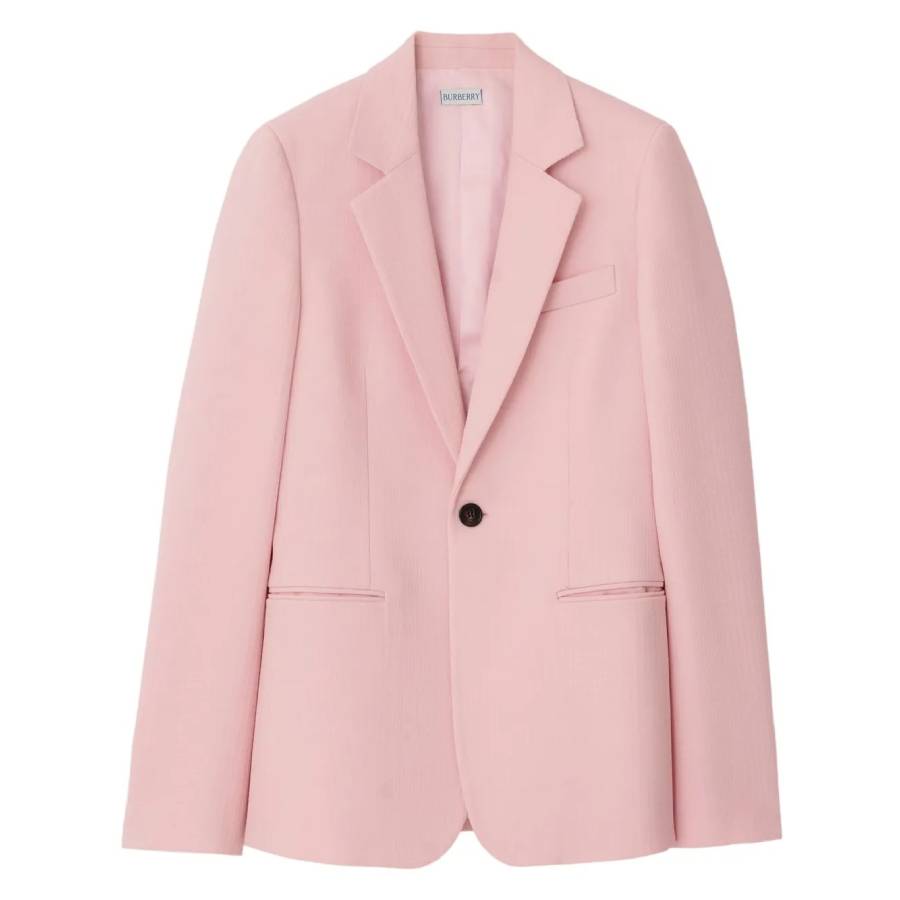 Burberry Single-Breasted Wool Blazer Jacket, Brand Size 8 ( US