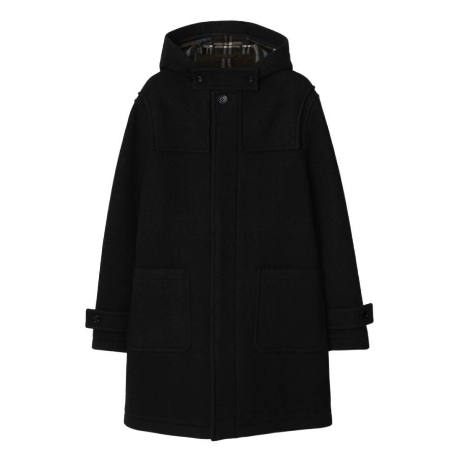 Burberry Single-Breasted Wool Duffle Coat, Brand Size 50 ( US Size
