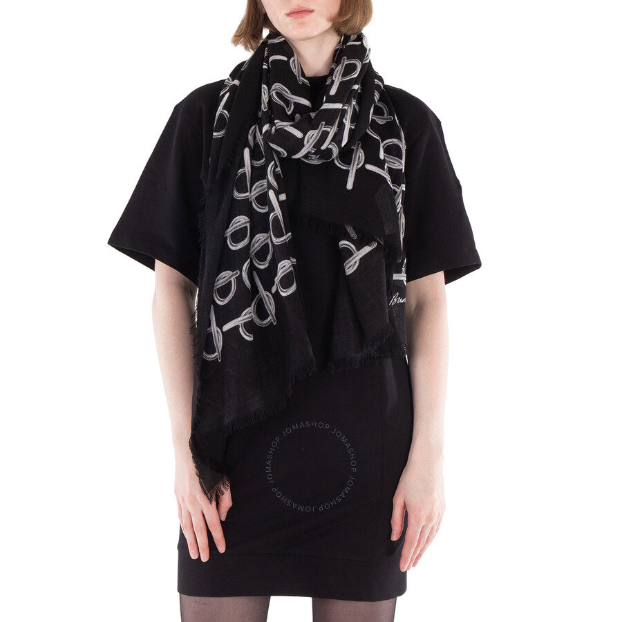 Burberry Skinny Reversible B Wool Scarf 8085880