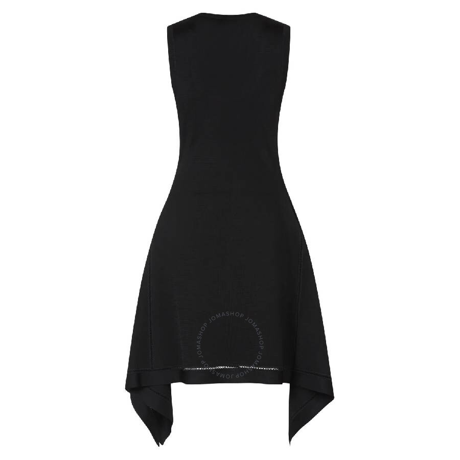 Burberry Sleeveless Draped Hem Dress In Black
