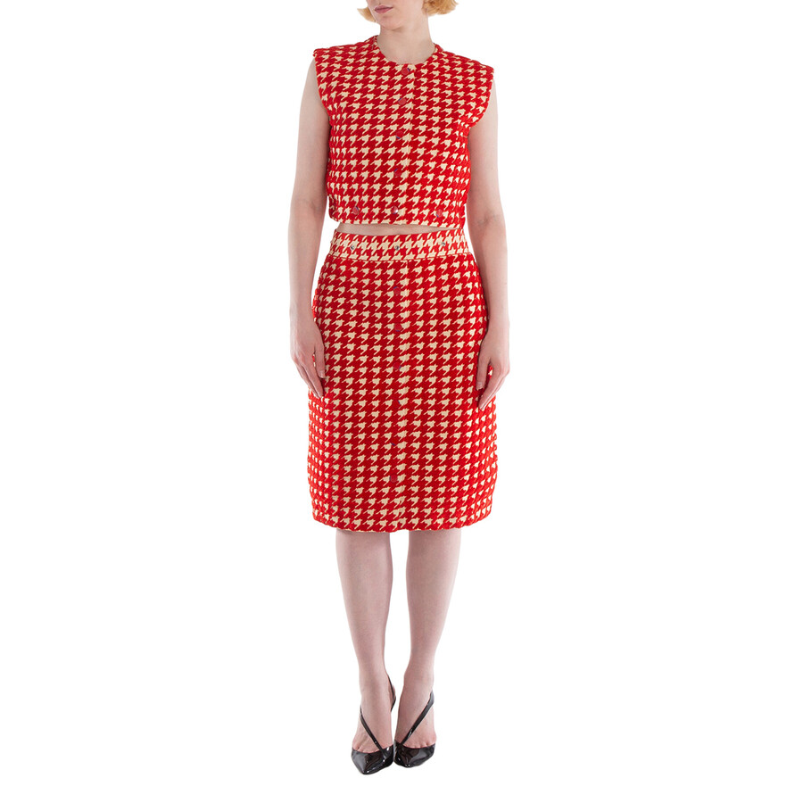 Sleeveless Houndstooth Pattern Dress