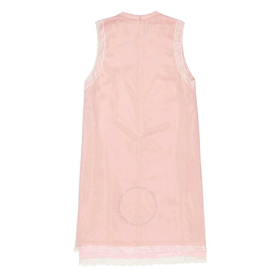 Burberry Sleeveless Lace Trim Mesh Dress In Sorbet Pink ModeSens