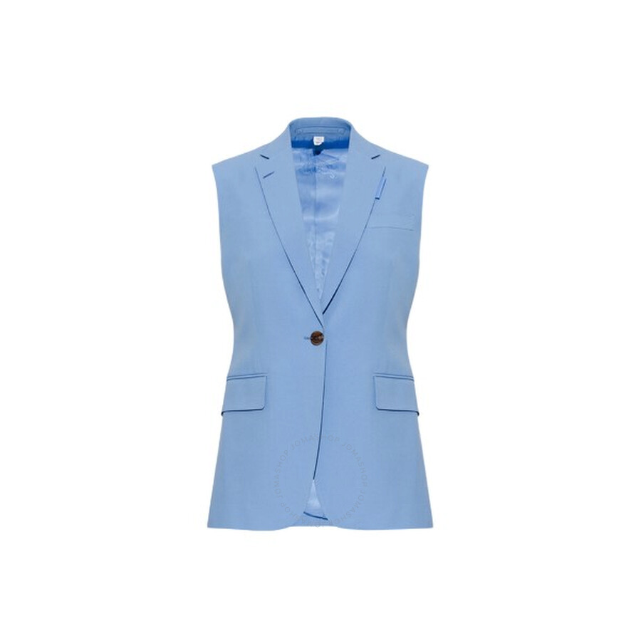 Burberry Sleeveless Tailored Jacket In Blue