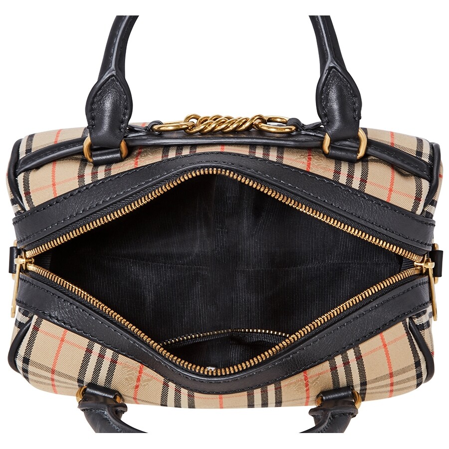 Burberry Small 1983 Check Link Bowling Bag Black Burberry Handbags