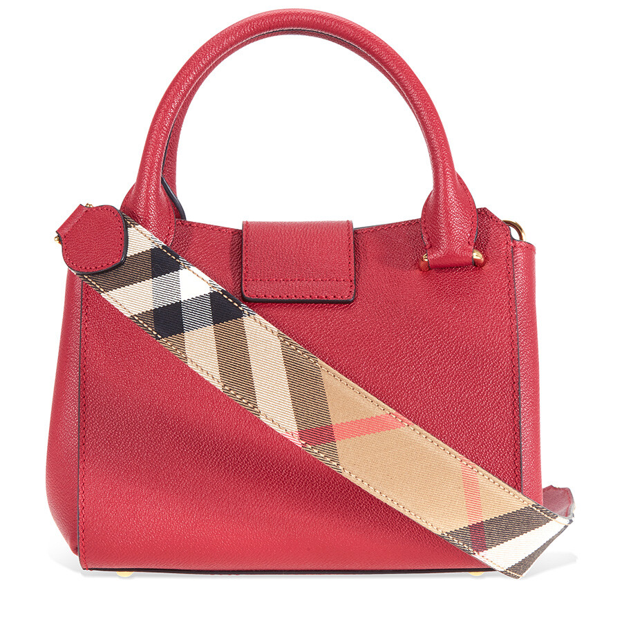 Burberry Small Buckle Tote Parade Red Burberry Handbags