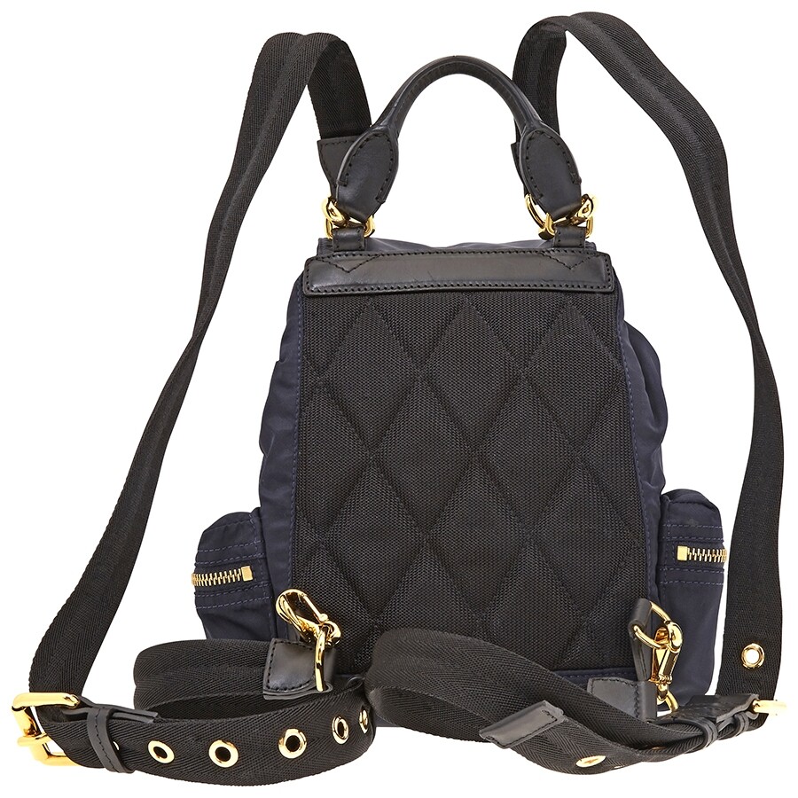 Burberry Small Crossbody Rucksack in Nylon Ink Blue Handbags