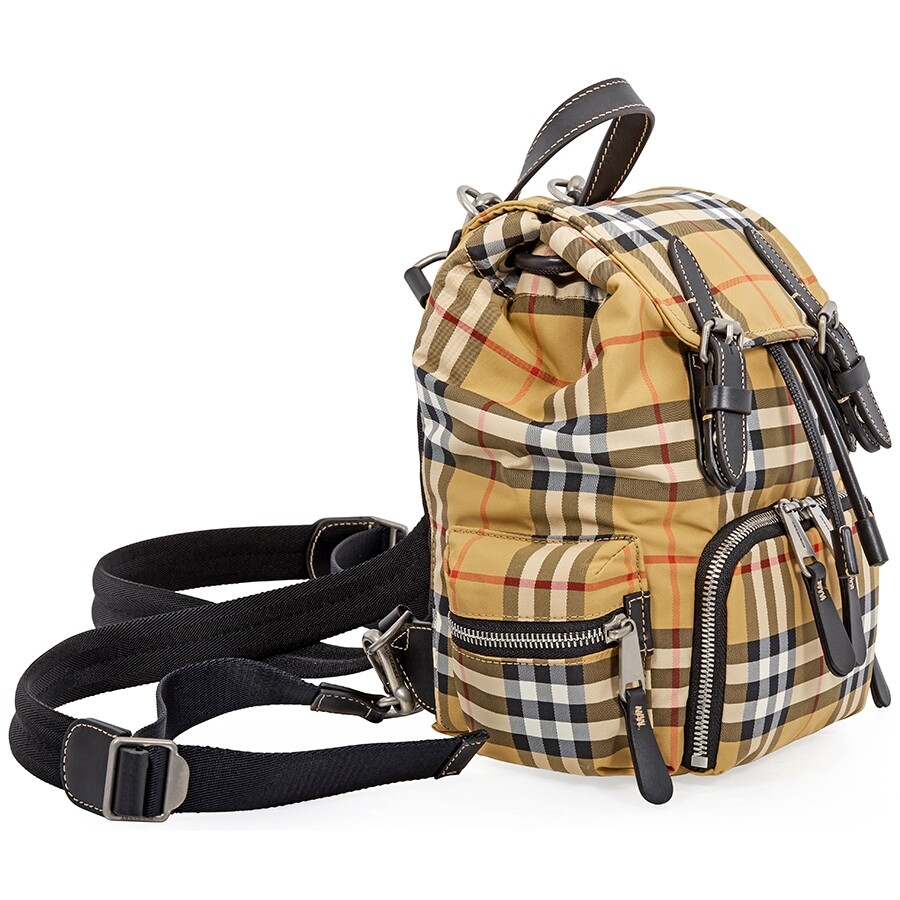 Burberry Small Crossbody Rucksack in Vintage Check Antique Yellow
