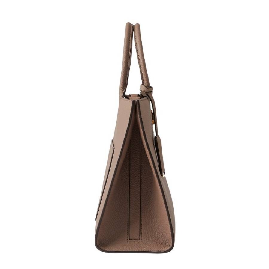Burberry Small Leather Frances Tote Bag In Sand