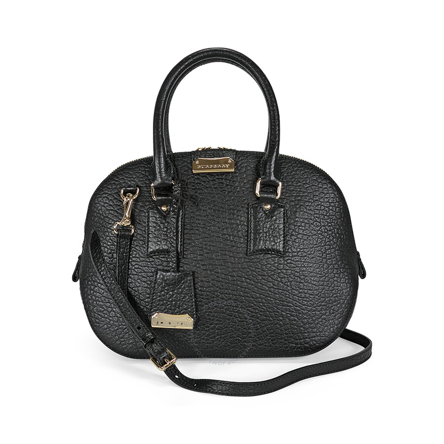 Burberry Small Orchard Leather Bowling Bag Black Burberry