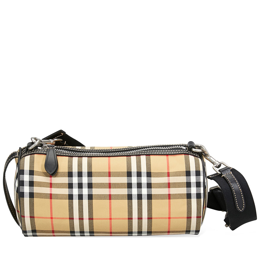 Burberry Small Vintage Check and Leather Barrel Bag- Antique Yellow 40766351 5045554660893 